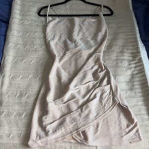 Sparkly Ruched Jersey Mini Dress - Small